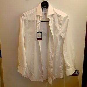 Charles Tyrwhitt - solid white shirt 15/32 extra slim fit with stretch fabric